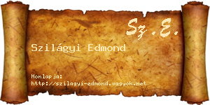 Szilágyi Edmond névjegykártya